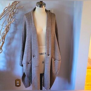 Marla Wynne Knit Drama Kimono Shawl Cardigan Large like NEW Fall 🍁🍂old money